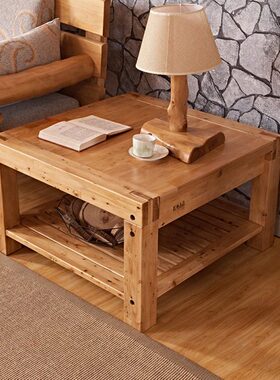 全实木边几现代中式柏木角几咖啡桌茶桌客厅民宿家具