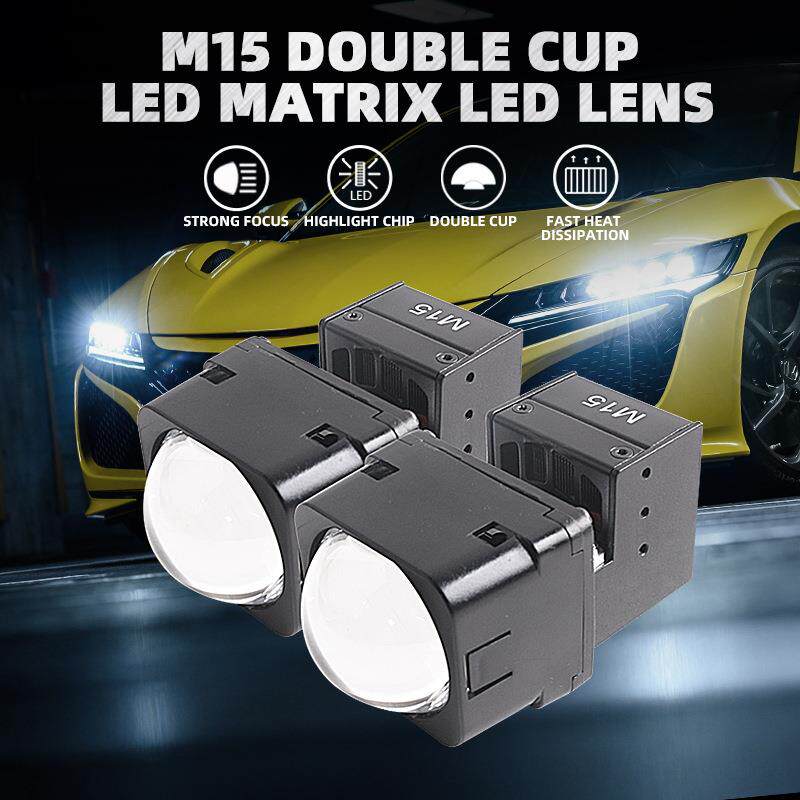 三为车灯SANVI 1.5寸高亮聚光41瓦6000K M15 LED双光透镜大灯模组