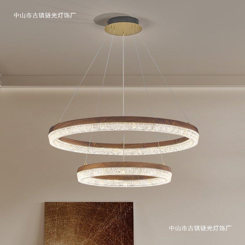 中古风复古创意简约餐厅餐桌圆形灯具极简大厅主灯客厅吊灯