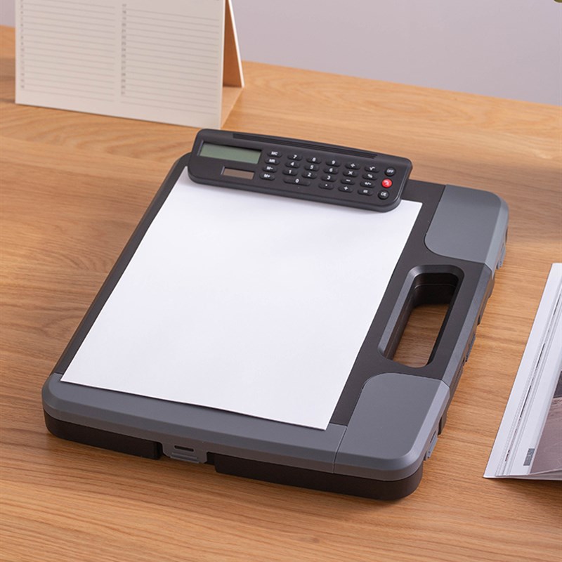 a4多功能经理夹会议商务文件夹带p计算器板夹桌面文件夹收纳盒写