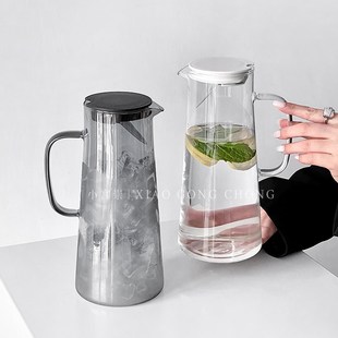 高级感冷水壶耐高温玻璃水壶轻奢大容量泡茶壶家用客W厅果茶壶扎