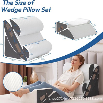 可拆洗腰垫A2靠背颈椎枕一体缓解身体压力六件套矫形楔形枕头套装