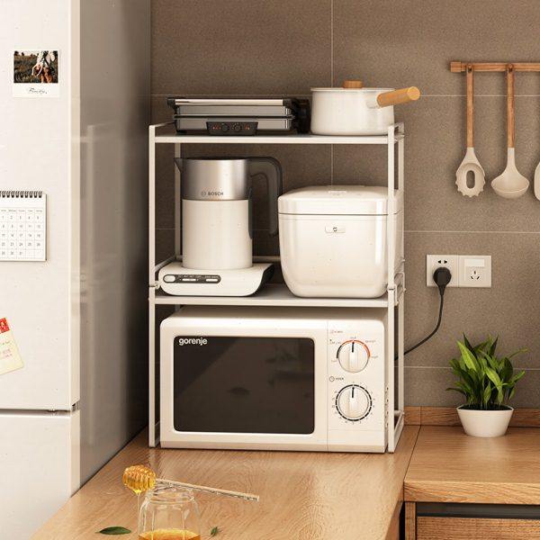 日式简约小型厨房微波炉置物架烤箱架面包机架可叠加双层迷你分层,厨房/烹饪用具,微波炉置物架,淘宝优惠券,粉丝福利购,淘宝优惠卷