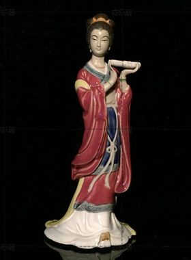 石湾公仔陶瓷仕女摆件中式古典美人特色商务送礼品客厅电视柜装饰