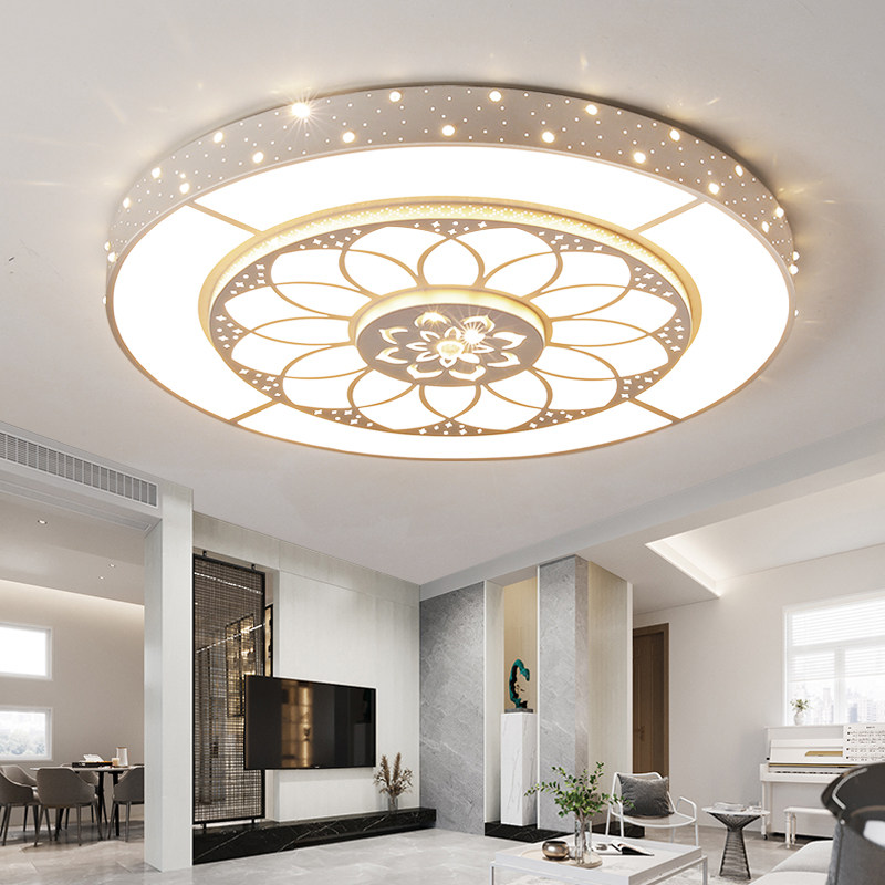 客厅灯轻奢2023m新款花朵大圆灯简约现代大厅主灯网红特大吸顶灯