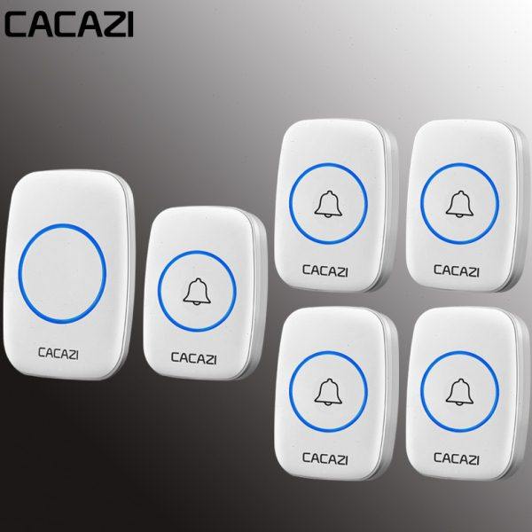 新颖款无线电子音乐防水叮咚遥控远距离交流五拖一门铃美日英欧规