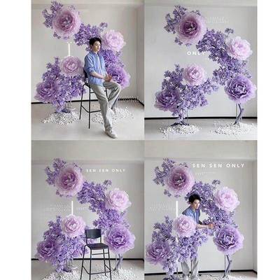 真丝芍药纸艺花大型巨型纸艺花网红餐厅4S店拍照打卡美陈装饰打卡