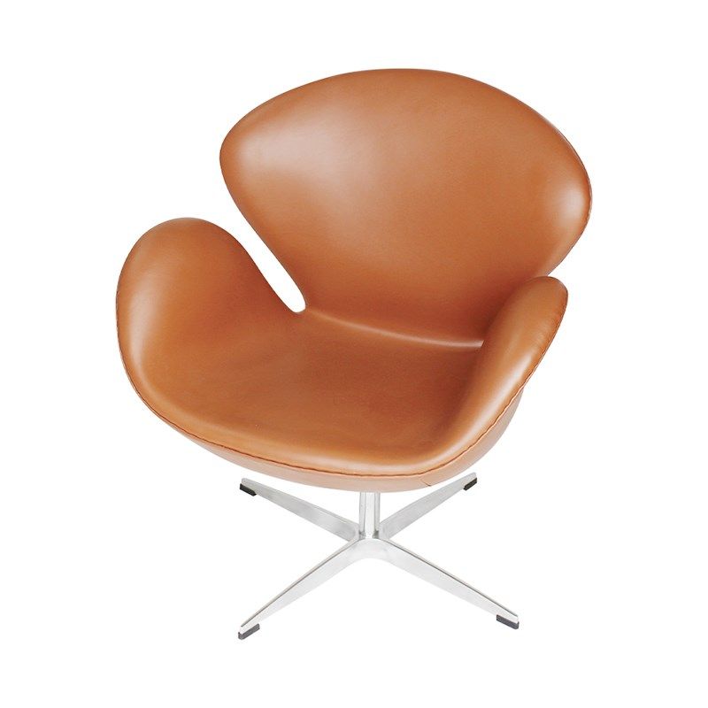 现代经典休闲天鹅椅单人洽谈椅创意皮艺沙发现代办公椅居家电脑椅