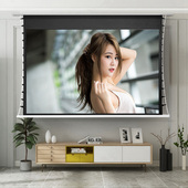 经科JK电动拉线幕布玻纤天花幕软幕透声幕抗光幕高清全封闭天花幕