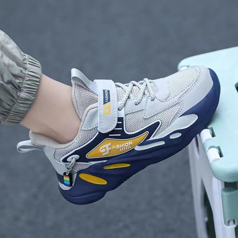 童鞋运动鞋男童冬季鞋跑步鞋中大网面皮面鞋休闲鞋防滑耐磨