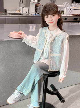 女童春装套装2026新款儿童洋气时髦网红炸街三件套春秋款女孩衣服