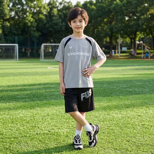 侠客熊童装男童夏套装26新款儿童短袖两件套冰丝速干透气薄款夏装