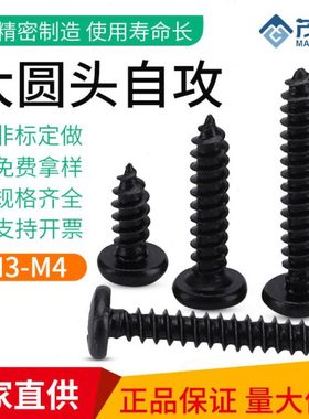 M1.7/M2/M3/M4/BA/黑色大盘头尖尾自攻螺钉圆头十字自攻螺丝钉