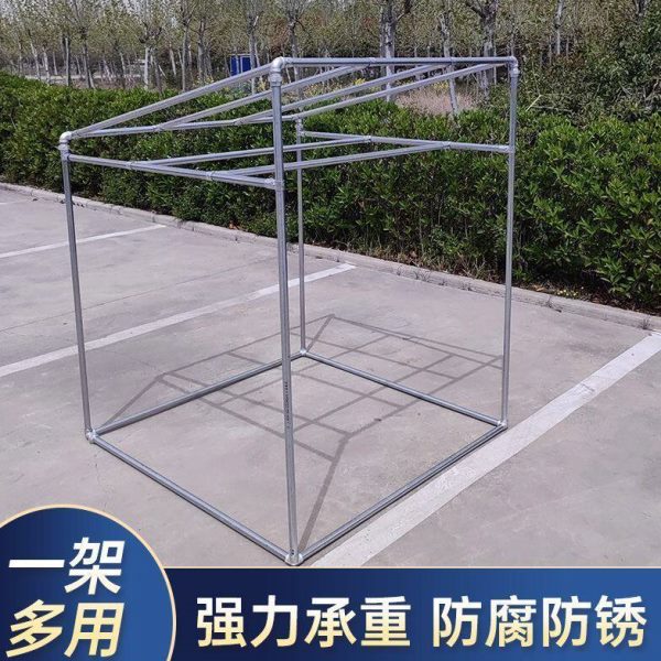 一寸加厚防风镀锌钢管晾衣架雨棚花架葡萄架斜面斜坡小屋保温架子图片