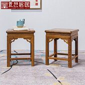 贡艺名居红木家具鸡翅木方凳实木中式 矮凳板凳客厅沙发凳小凳子