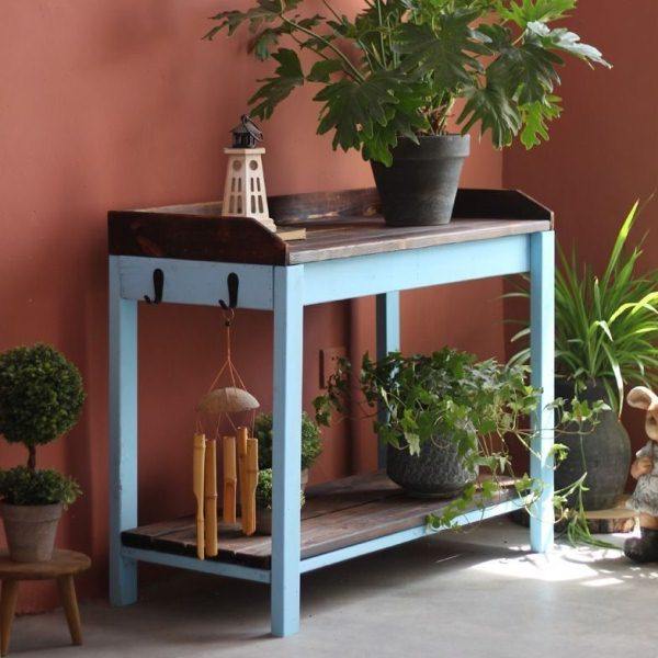 阳台花园实木桌子庭院操作台防腐木户外装饰杂货置物架花架工具桌,家居饰品,户外/庭院摆件,淘宝优惠券,粉丝福利购,淘宝优惠卷