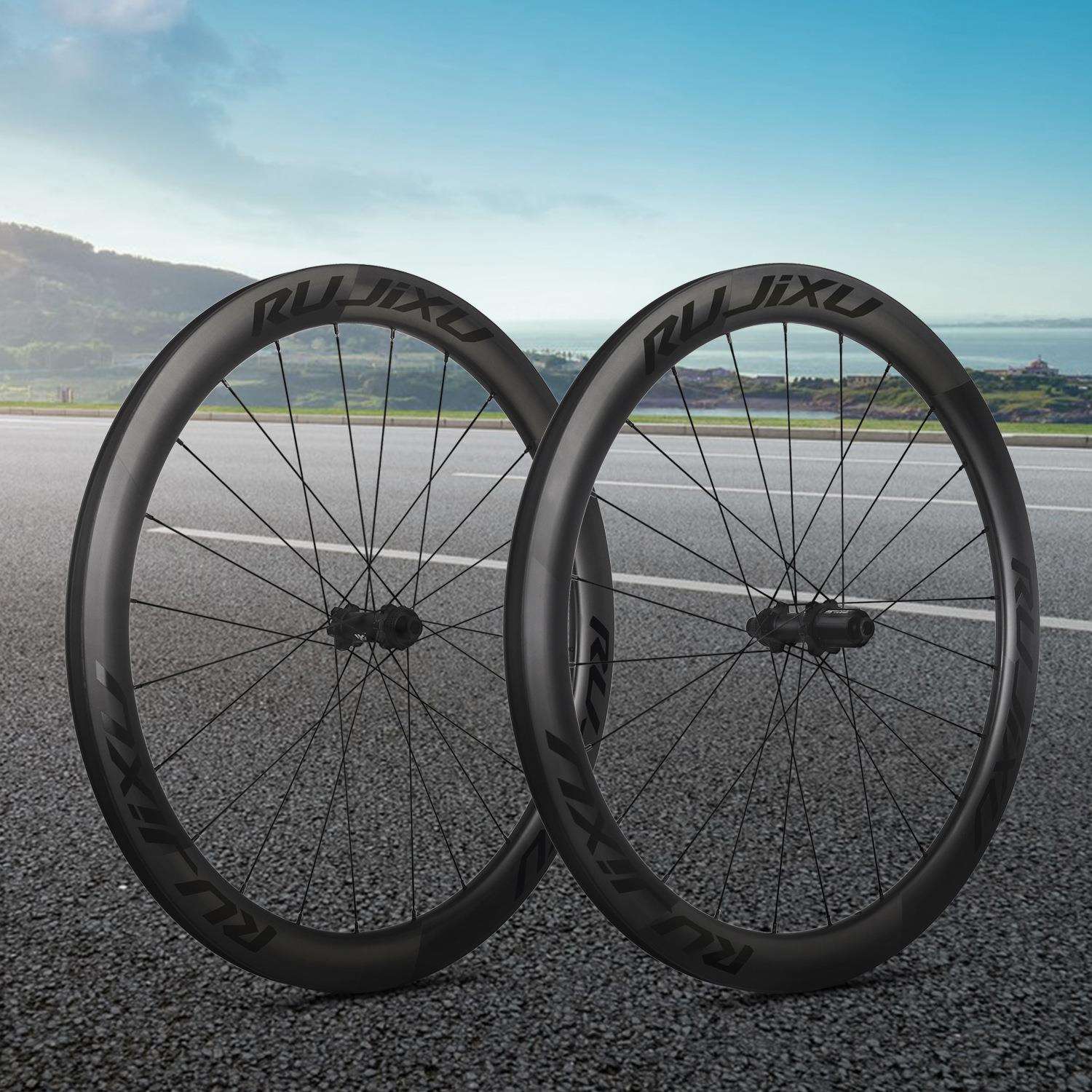锐杰逊 700C 公路碟刹自行车轮组碳纤维框高50/60mm36T