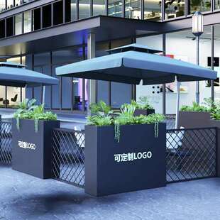 户外隔断花箱铁艺围栏组合外摆售楼部组合成品长方形花坛栅栏