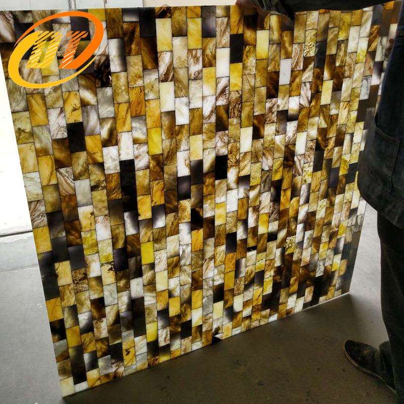 马赛克透光板 家具装饰板 家具贴面材料 树脂板 亚克力透光云石