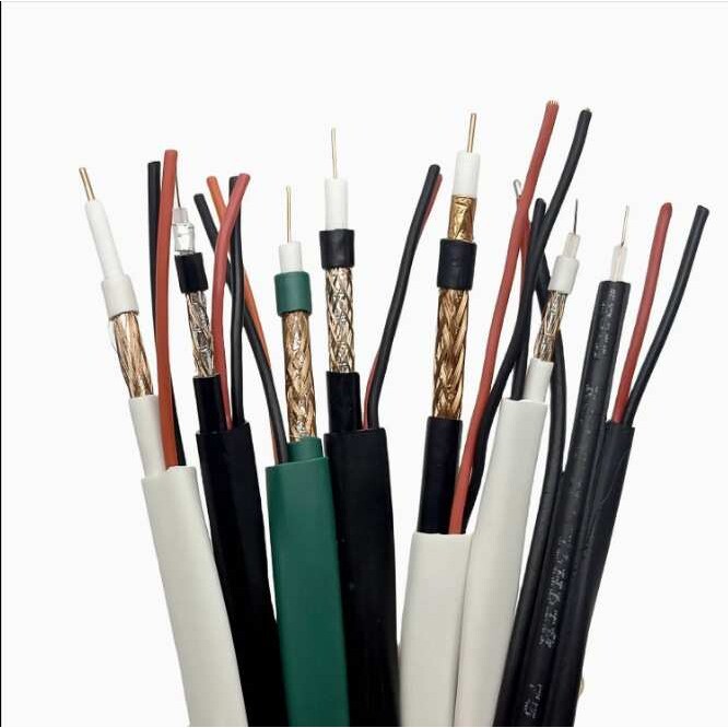 跨境RG6+2C同轴电缆视频线数字电视加密屏蔽射频同轴电源线铜芯