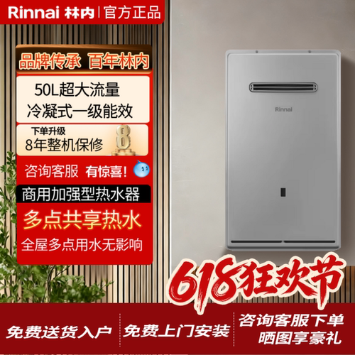 林内商用别墅50升室外机热水器