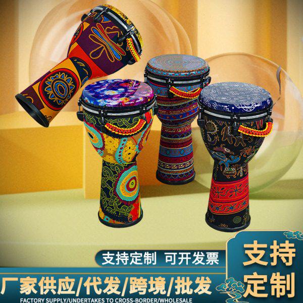 12寸非洲鼓免调音可绑绳打击乐器鼓耳调音手鼓个性款厂家