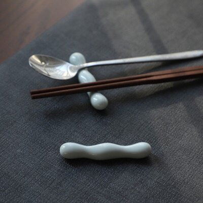 筷子架白色中式筷子托双筷公筷垫陶瓷餐具筷枕酒店摆台zb3