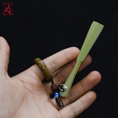 K9HX2.5寸迷你保青竹小扇子车挂手机链台湾永清竹小折扇掌中扇流