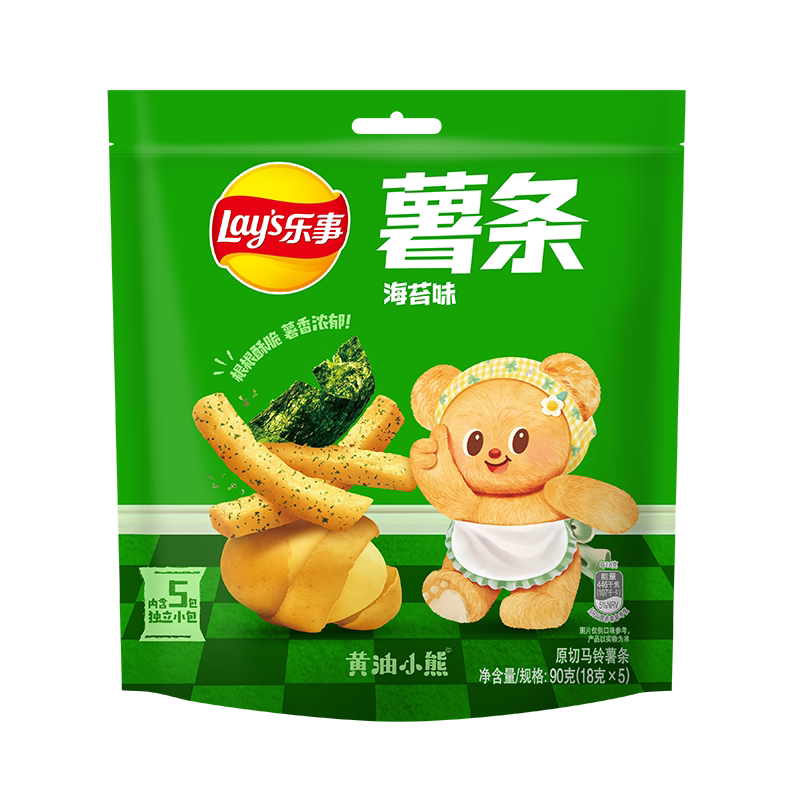 乐事薯条海苔味18g*5包90g休闲零食独立小包（新老包装交替发货）