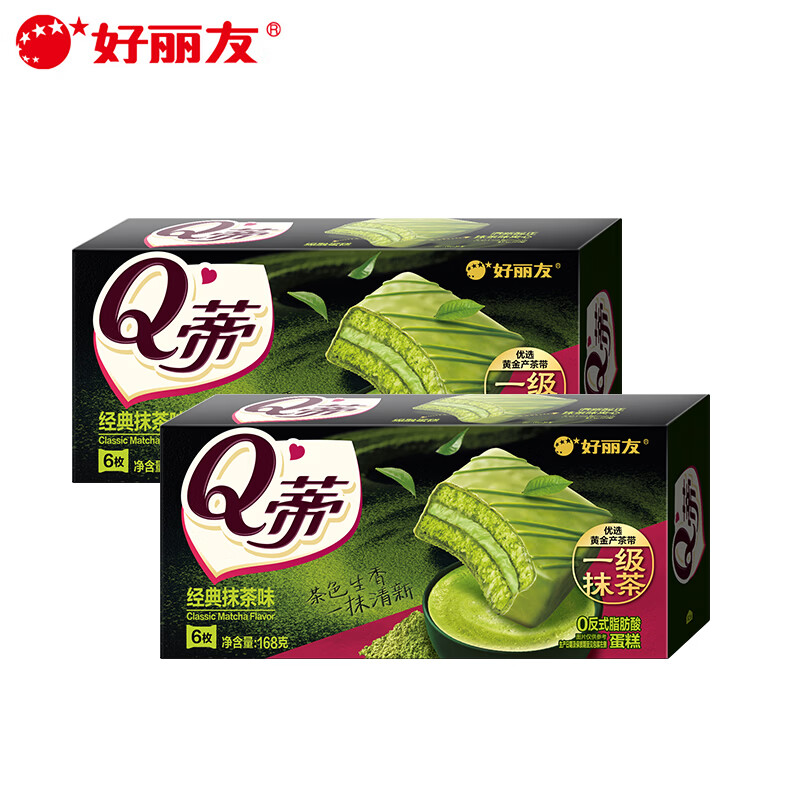 好丽友Q蒂经典抹茶味168g图片