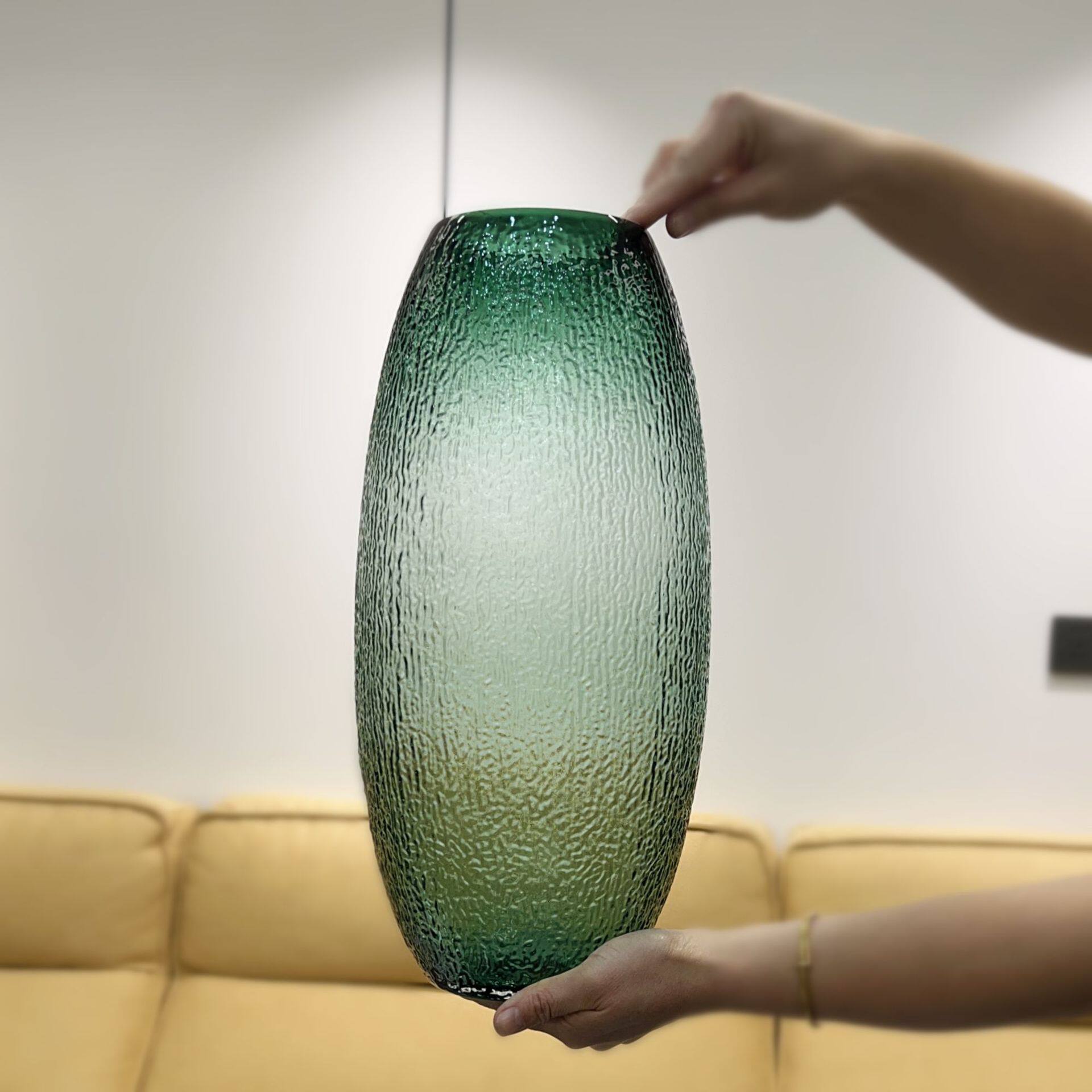 特大号40cm原色玻璃花瓶水培富贵竹吊钟马醉木客厅餐桌面摆件花器