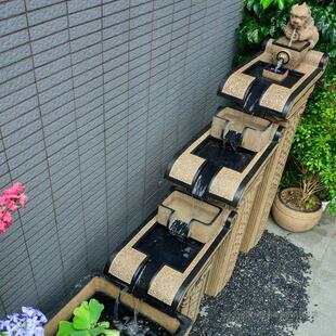 饰鱼缸阳台庭院鱼池室外喷泉水缸 户外流水摆件自动循环水景观装