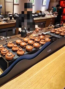 云琳茶具铁艺层架新中式茶馆吧台茶壶紫砂壶收纳双层壶架teastone