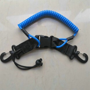 潜水手电筒防失手绳水下补光灯弹簧绳双钩安全绳防水相机壳防丢绳