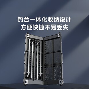 连球钓台新款镂空钓鱼台铝合金便携式升降钓鱼平台多功能折叠