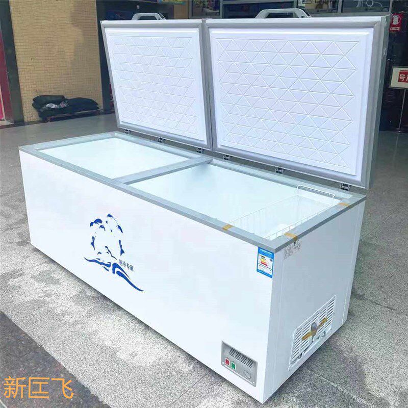 厂家直销1018升商用冰柜卧式冷藏冷冻柜节能大容量冷柜双温