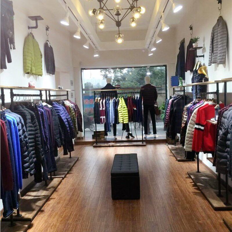 组合女装服装店衣架展示架落地式铁艺服装架复古中岛挂衣服货架子