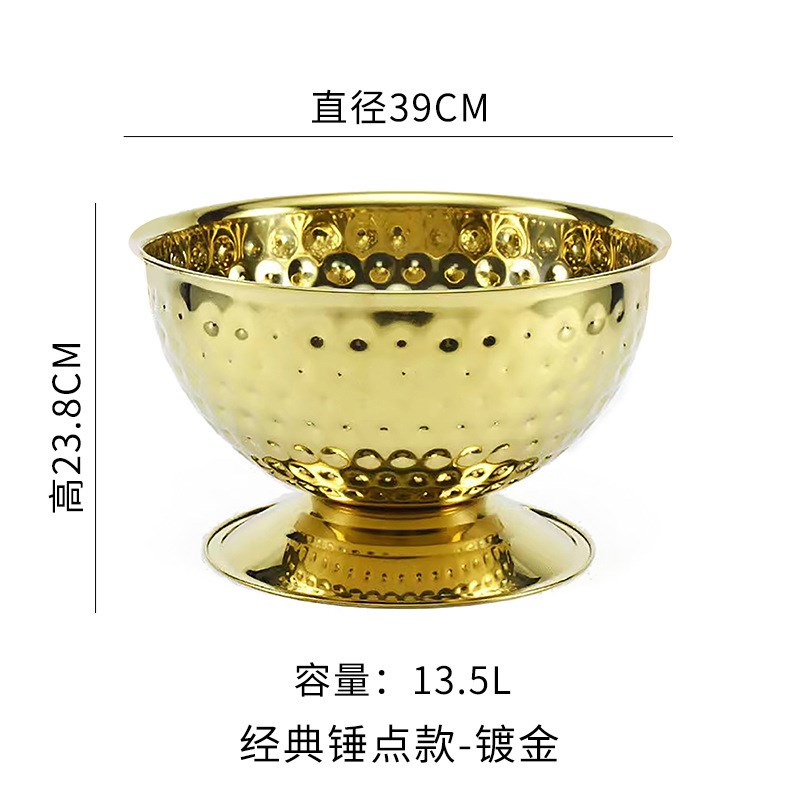 不锈钢鹿头冰桶商用香槟盆酒吧ktv聚会冰镇红酒啤酒桶冰块冰粒盆