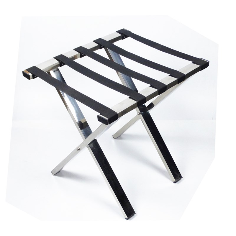 酒店客房行李架加厚不锈钢置物架宾馆客房折叠箱包托盘架家用办公