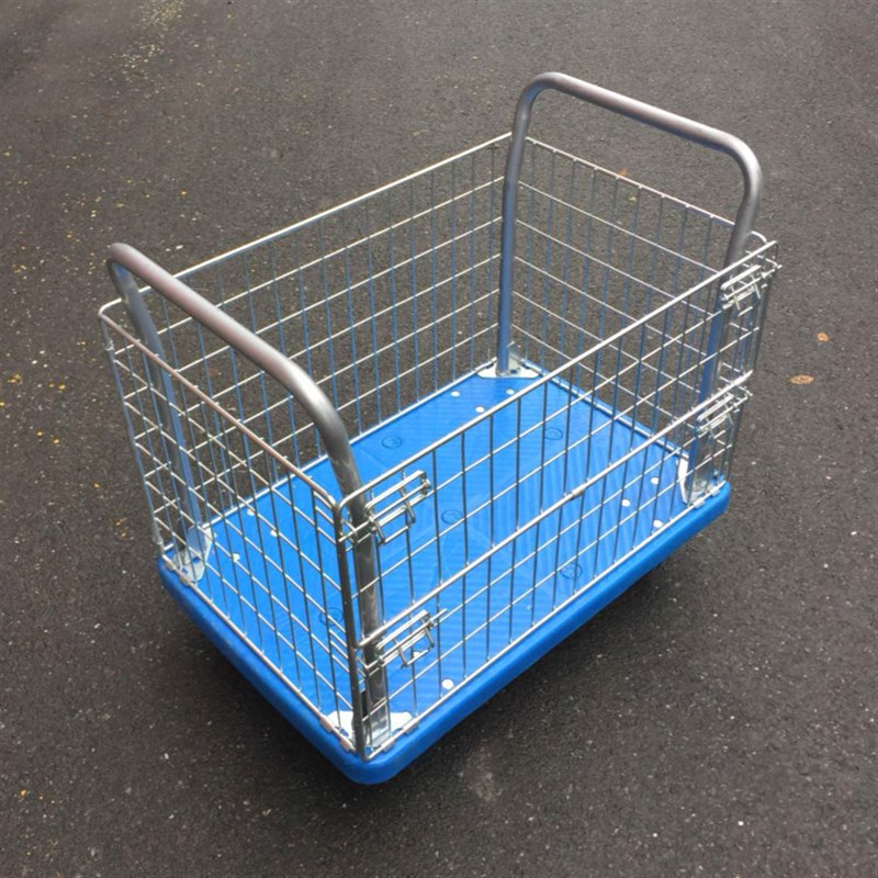 塑料平板车平板手推车物流周转车手推拣货车可拆叠笼车快递分拣笼