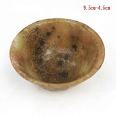 钰程本命年玉器 直径4.5厘米古玩做旧碗仿古佛音碗收藏摆件