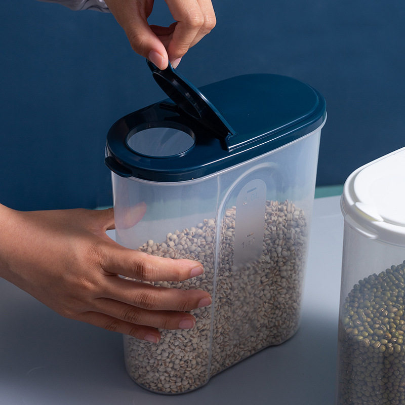 厨房五谷杂粮收纳罐透明带盖塑料密封罐食品防潮储物罐家用收纳罐