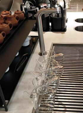 云琳茶具铁艺层架新中式茶馆吧台茶壶紫砂壶收纳双层壶架teastone