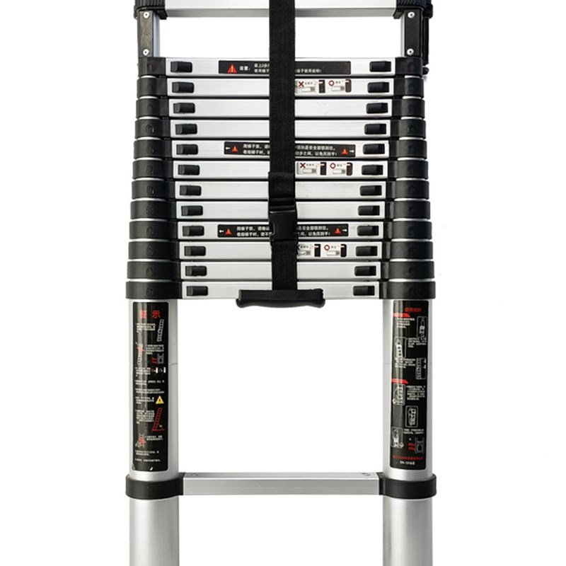 7WLO 带钩子加粗靠墙直梯加长管工程铝合金伸缩梯家用梯收缩单面