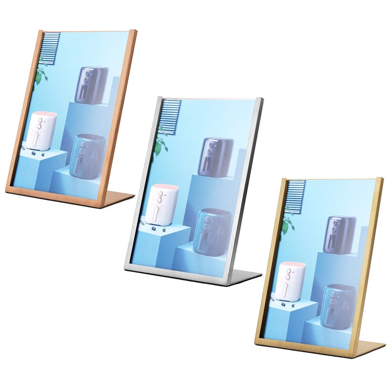 不锈钢创意广告牌展示牌立式卡台A4桌面宣传牌商场价格牌陈列架子