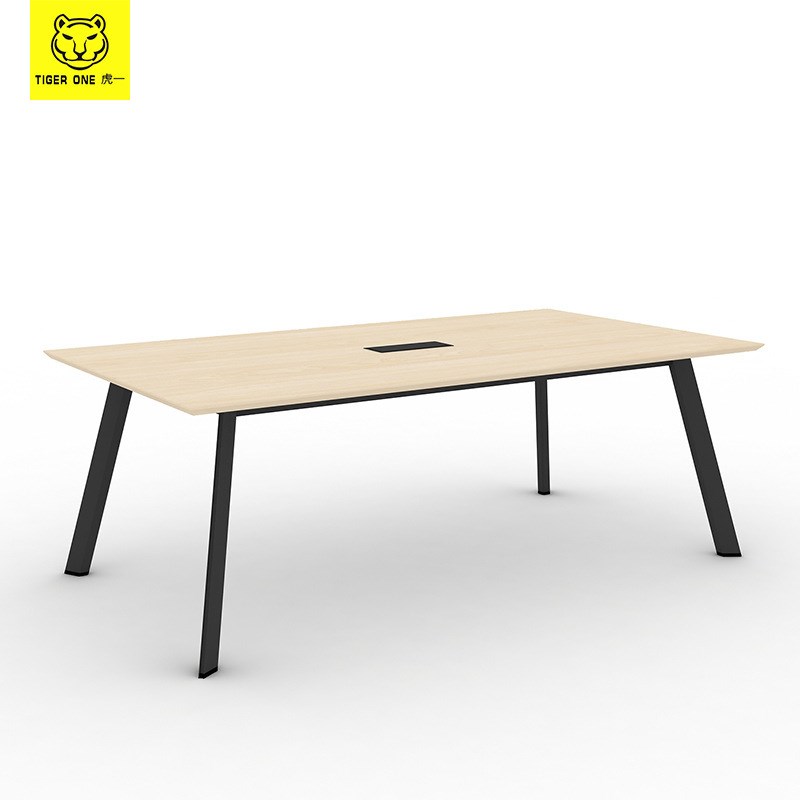 虎一家具会议桌长桌简约现代培训办公桌椅长条架子工作台时尚白色