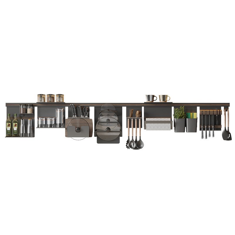 6BUJ厨房墙上置物架壁挂免打孔墙面挂架墙壁用品大全上墙挂件套餐