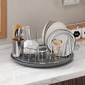 圆形304不锈钢厨房碗碟架沥水架台面置物架晾碗架碗筷碗盘收纳架