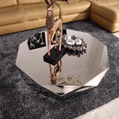 轻奢不锈钢钻石茶几现代创意时尚 客厅酒店售楼部样板间圆形茶几