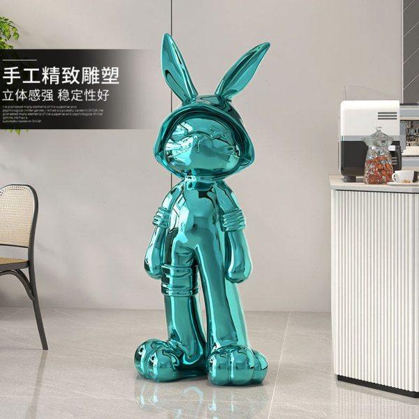 潮玩电镀兔子客厅落地大摆件家居饰品商场店铺迎宾装饰品乔迁礼物,家居饰品,落地摆件,淘宝优惠券,粉丝福利购,淘宝优惠卷